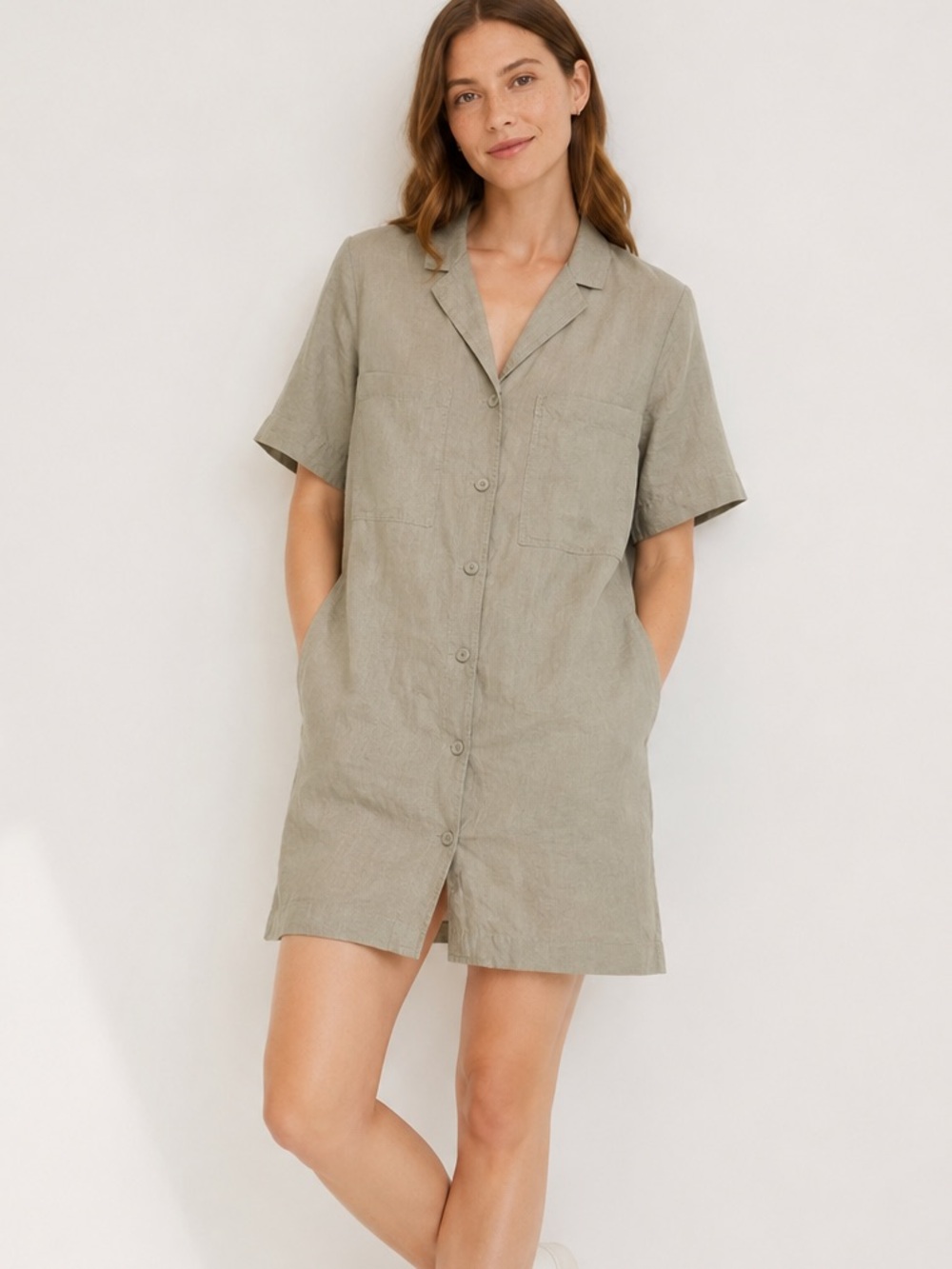 EVERLANE The Linen Workwear Dress
